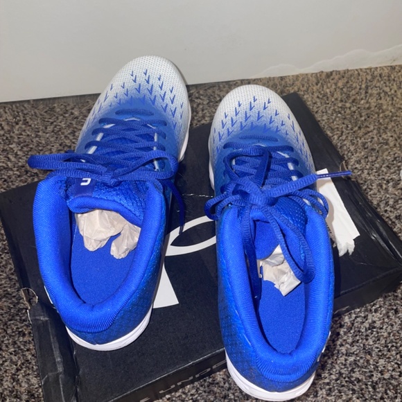 Under Armour Spotlight Fran RM 4.0 Football Cleats Blue/WhiteMen’s Size 10.5 - Picture 2 of 7